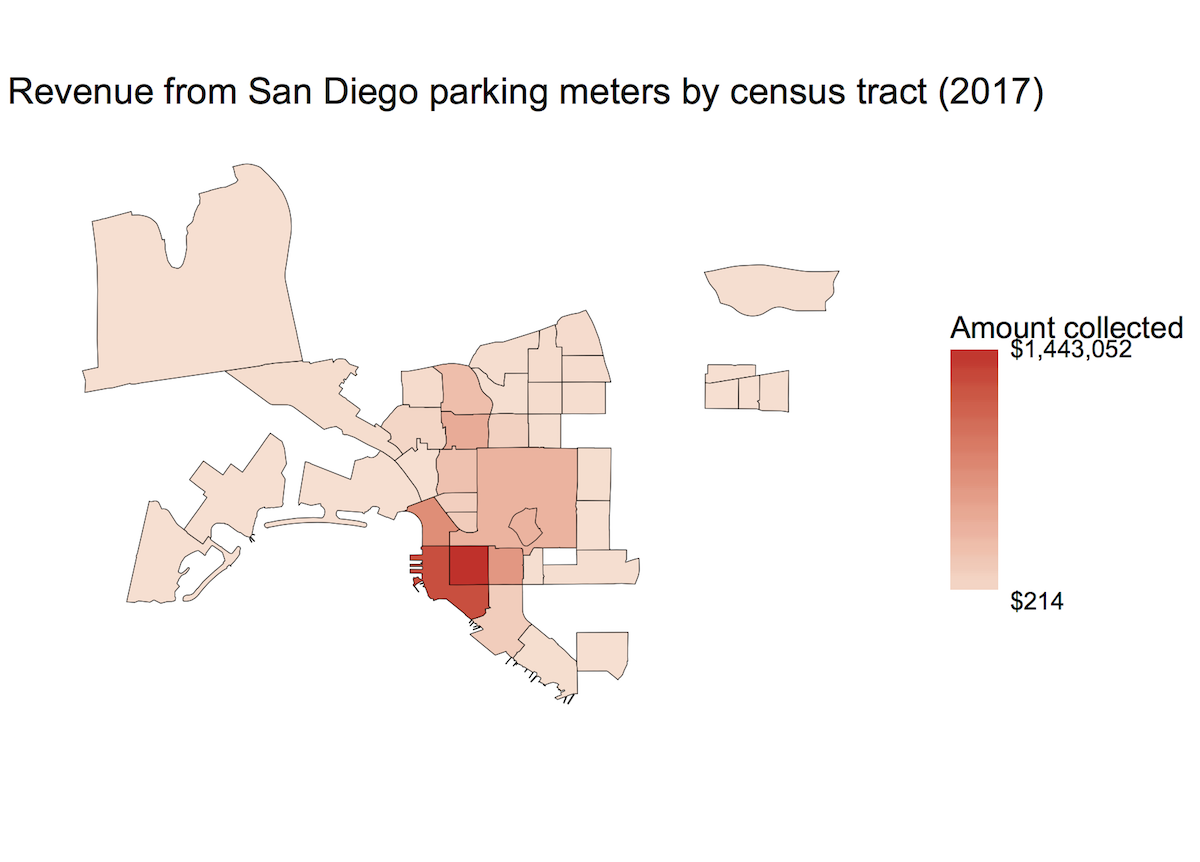 Map of parking revenue